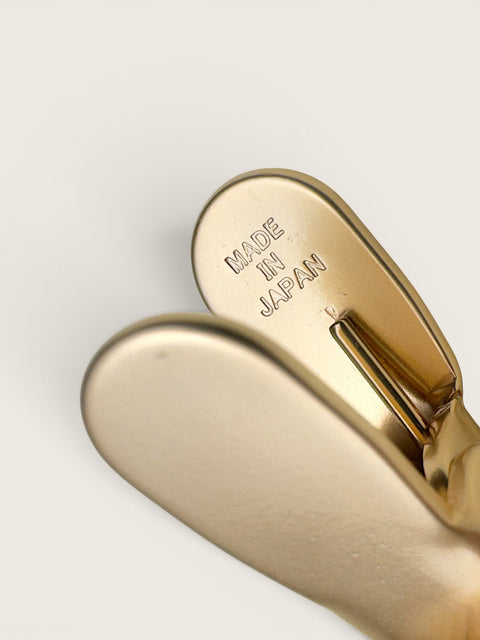 Ourooh Japanese Yuzen leather key clip featuring a sprung brass clasp with Made in Japan engraving